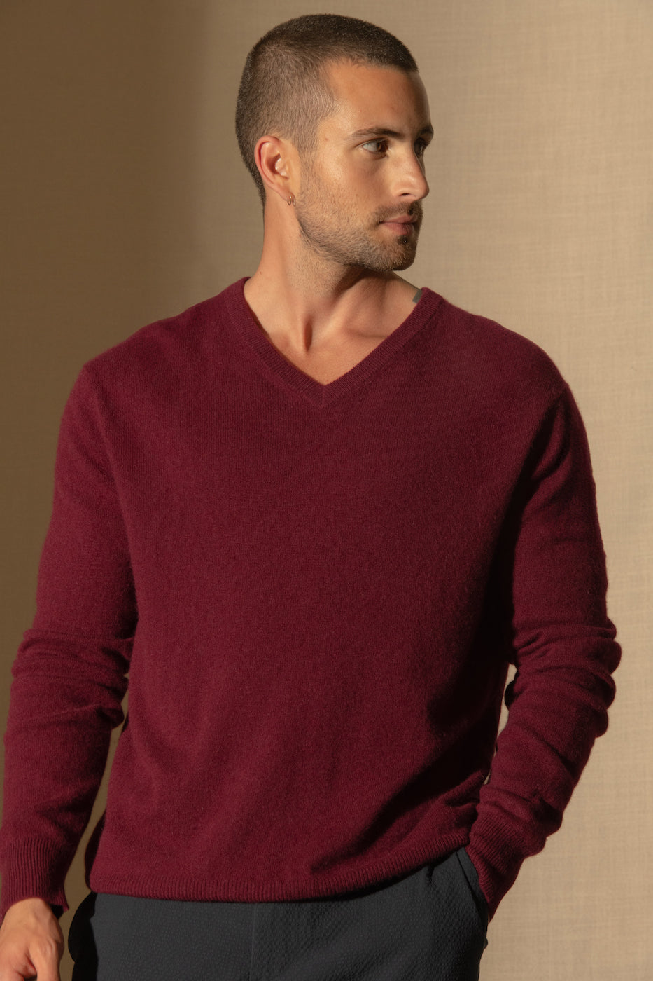 Jersey Cuello Pico - Alexander - Burdeos
