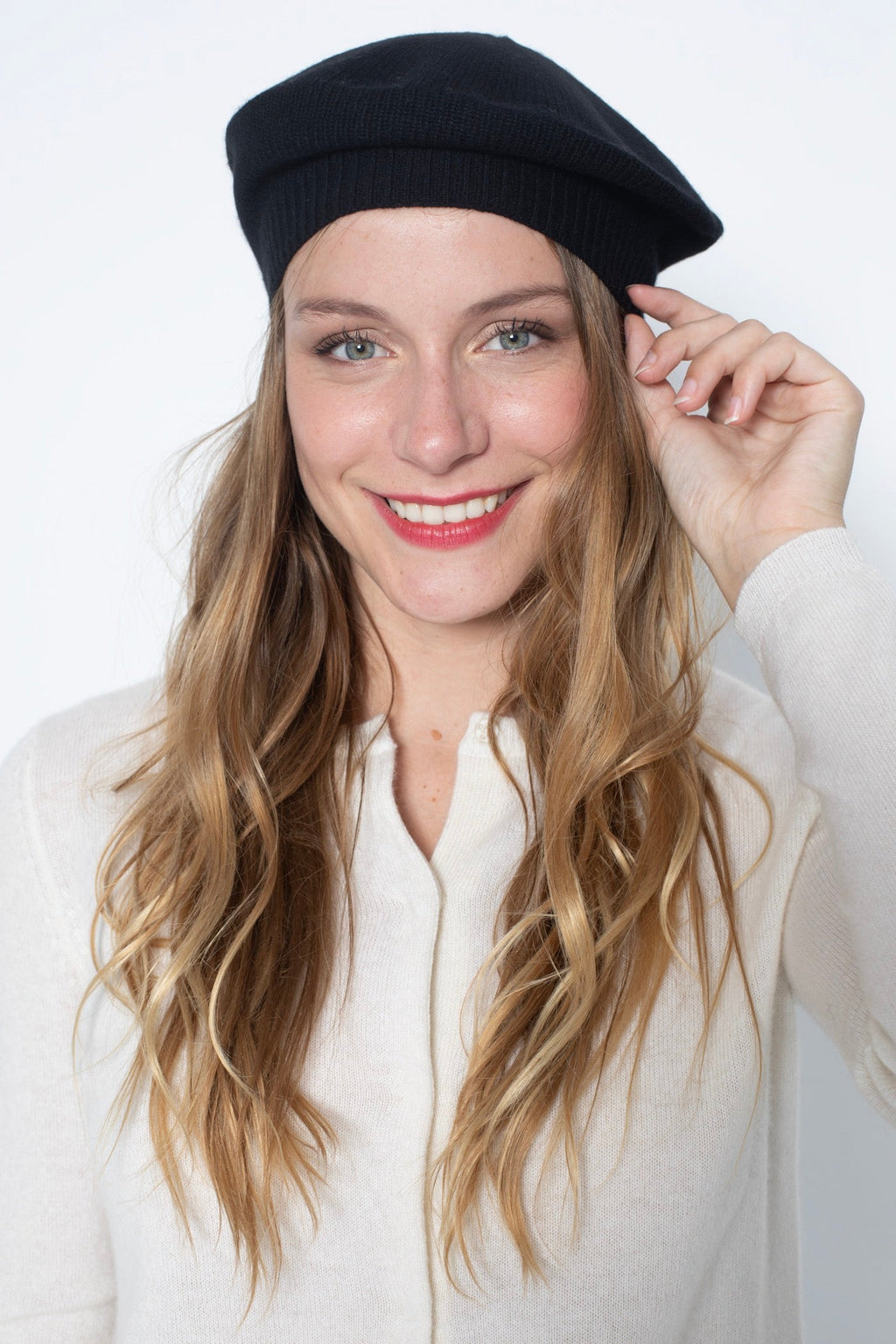 Boina 4 Hilos Cloe - Negro - 100% Cachemira 4 Hilos - Jersey