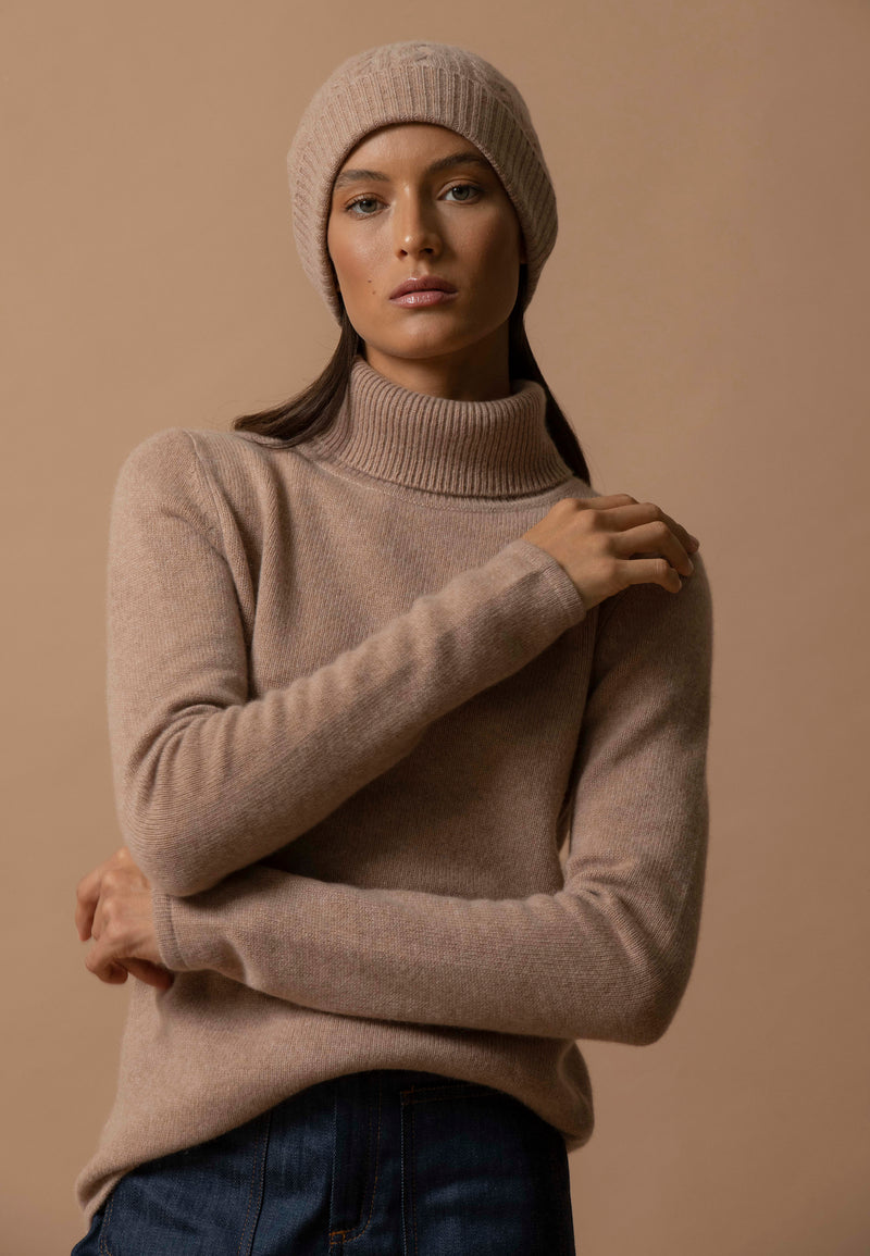 Bonnet 4 Fils - Popi - Camel Chiné