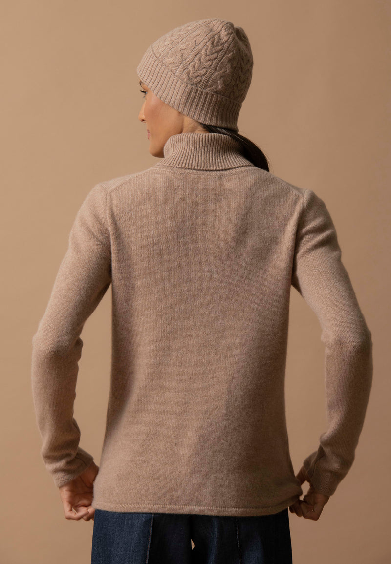 Bonnet 4 Fils - Popi - Camel Chiné