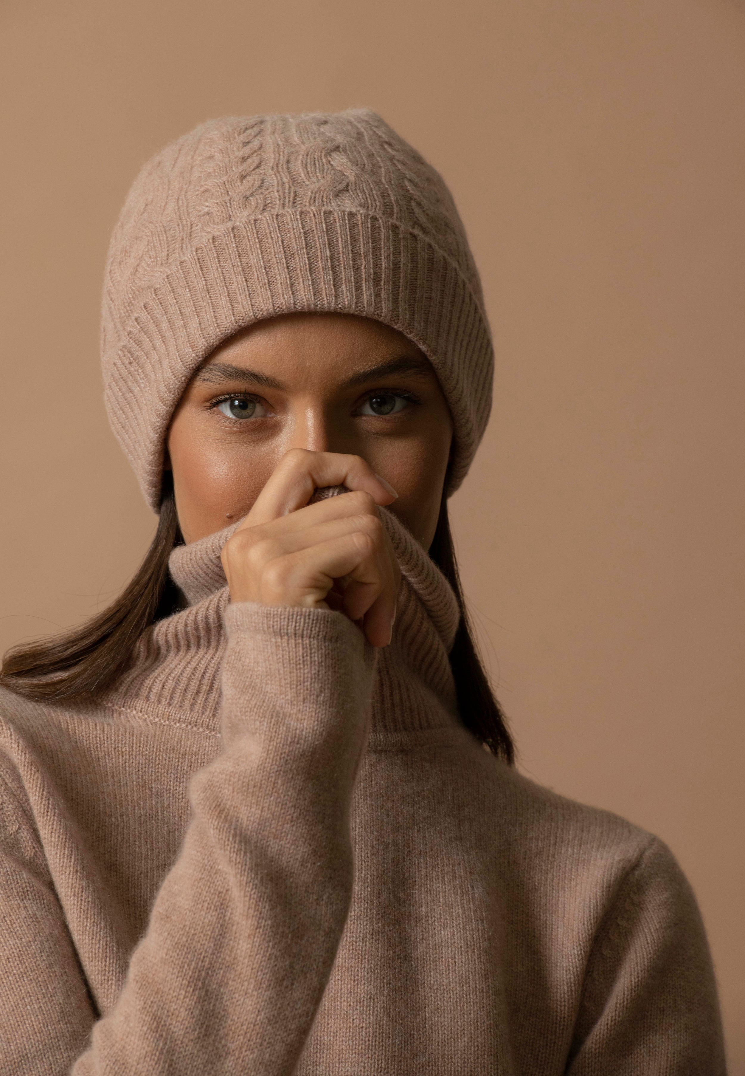 Gorro 4 Hilos - Popi - Camel Jaspeado