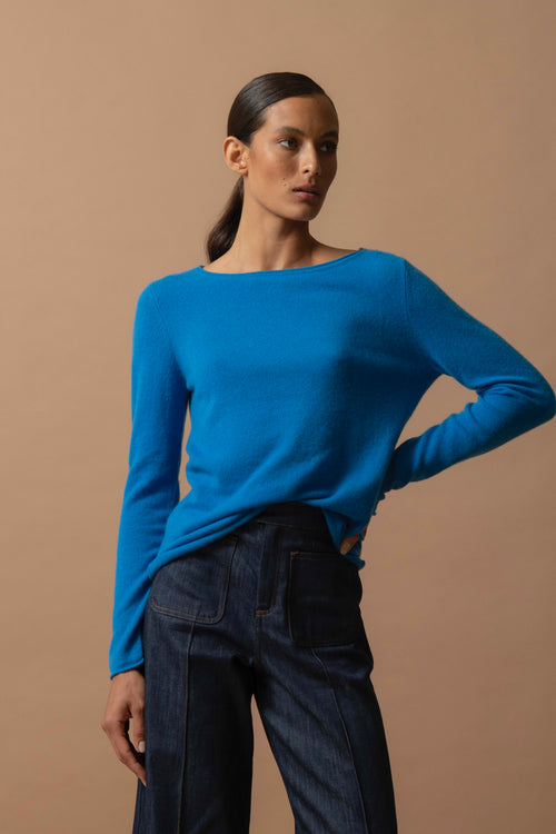 Pull Col Bateau - Megan - Azur