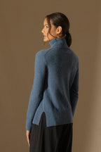 Pull Col Roulé Tracy - Bleu Denim
