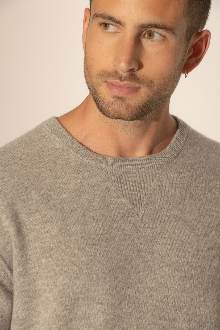 Round Neck Jumper - Soan - Heathered Cloud