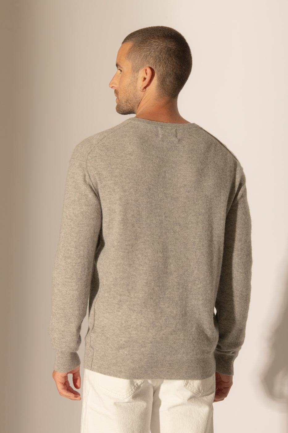 Round Neck Jumper - Soan - Heathered Cloud