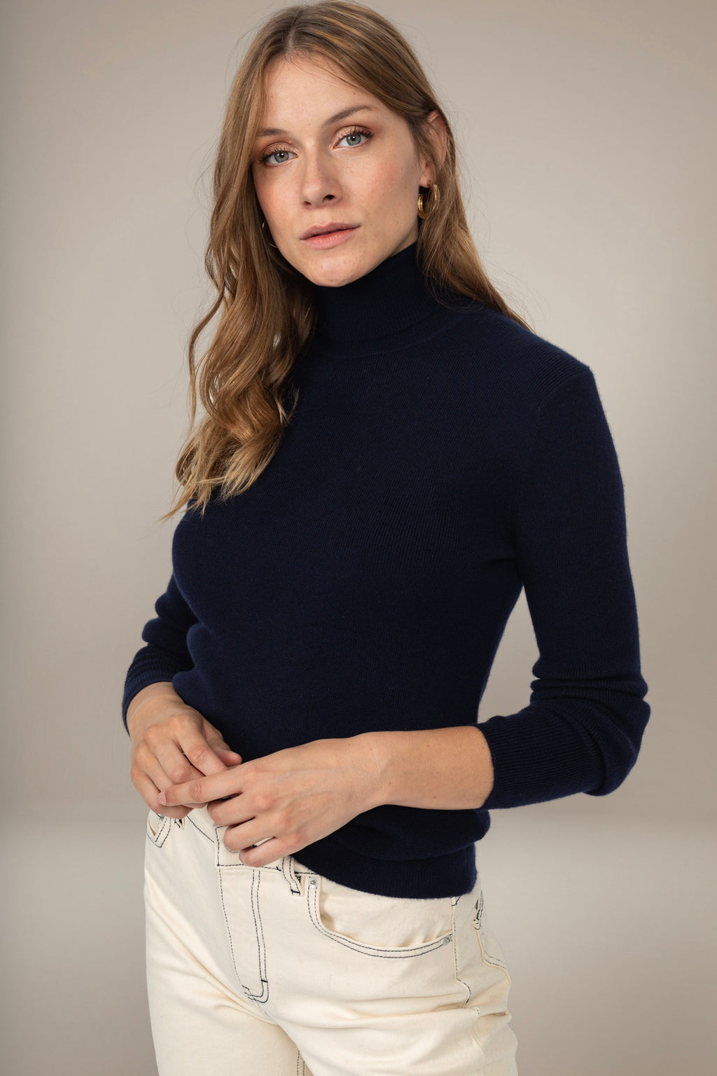 Pull Col Roulé Elly - Marine