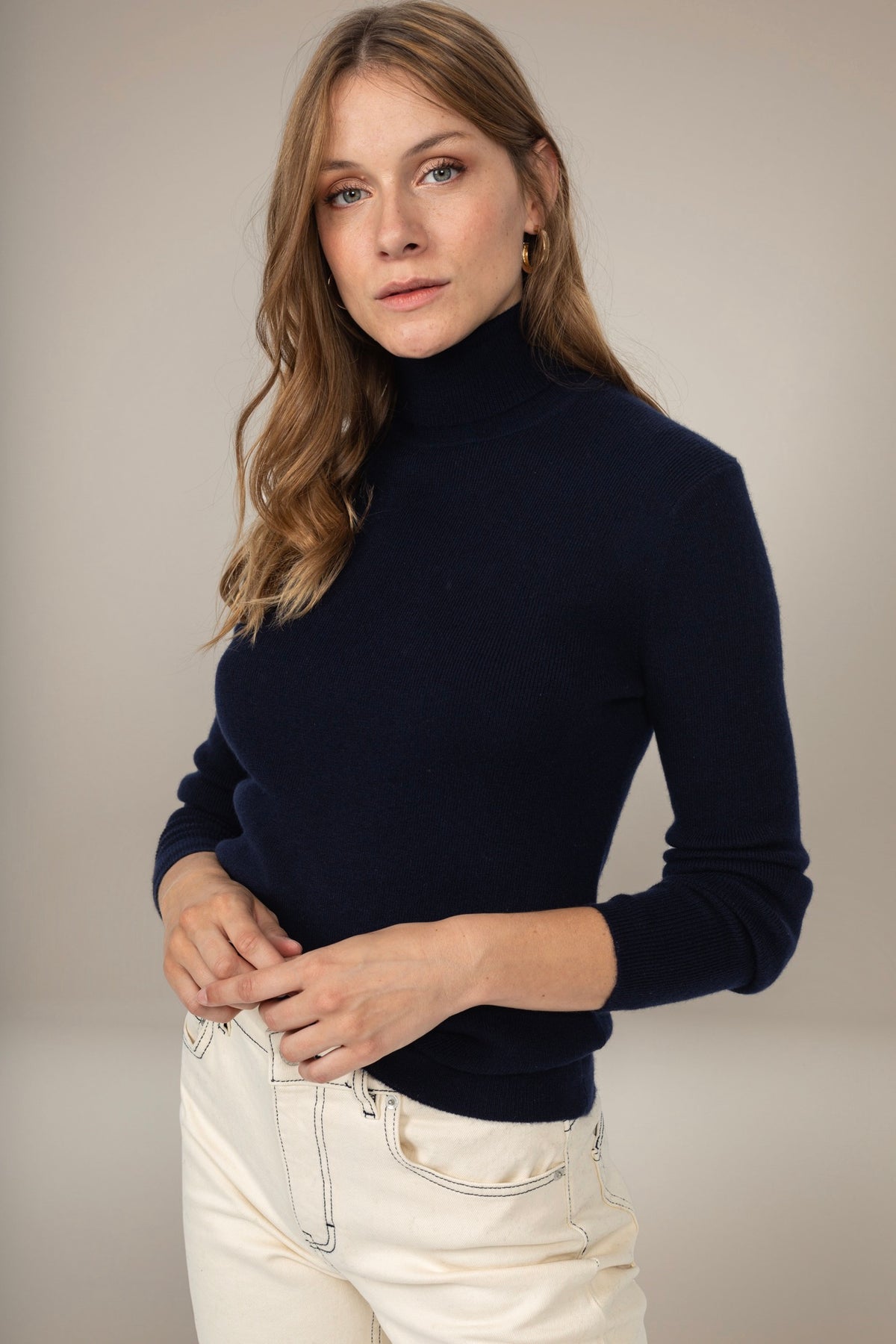 Pull Col Roulé Elly - Marine