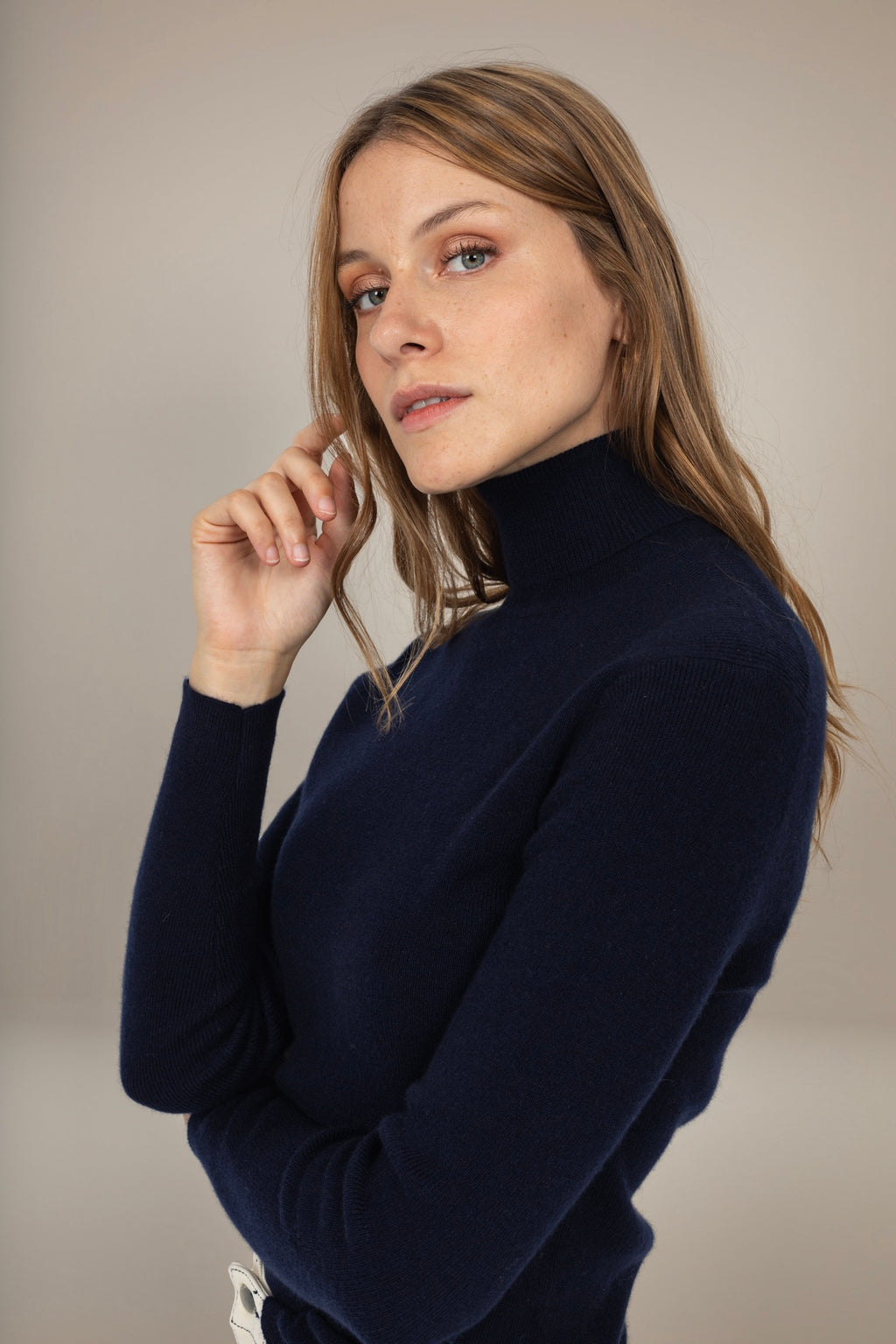 Pull Col Roulé Elly - Marine