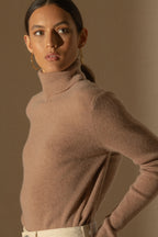 Pull Col Roulé Elly - Camel Chiné
