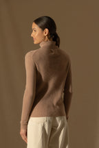 Pull Col Roulé Elly - Camel Chiné