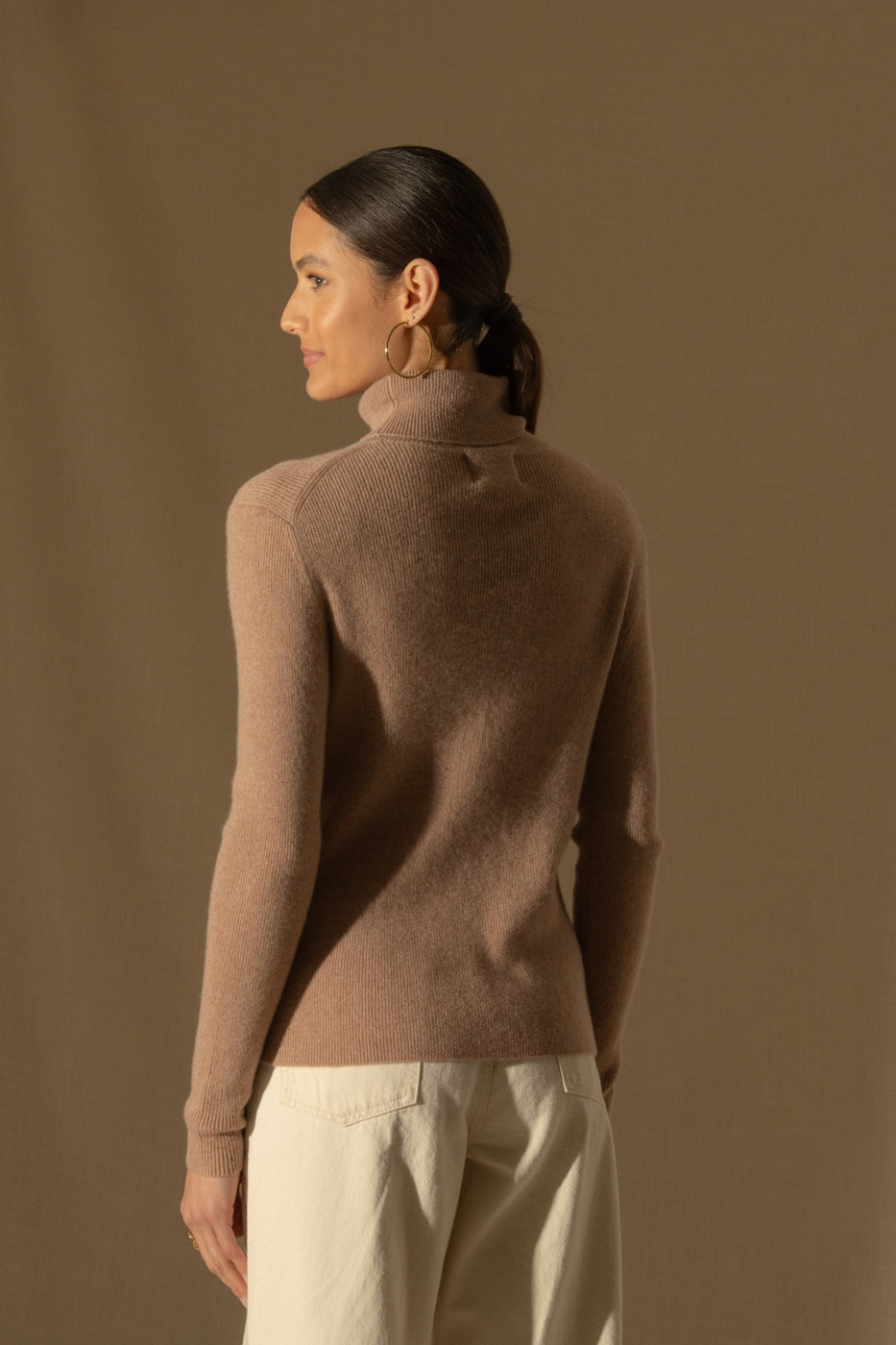 Pull Col Roulé Elly - Camel Chiné