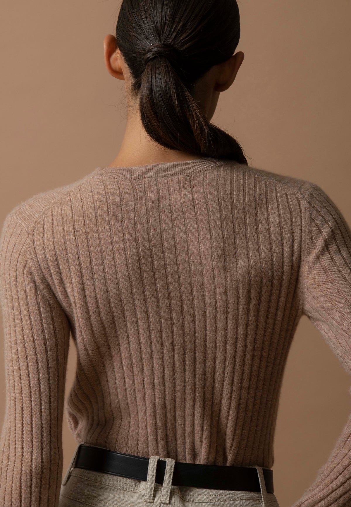 Pull Col Rond Kylie - Camel Chiné
