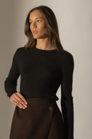 Pull Col Rond - Kylie - Noir