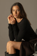 Pull Col Rond - Kylie - Noir