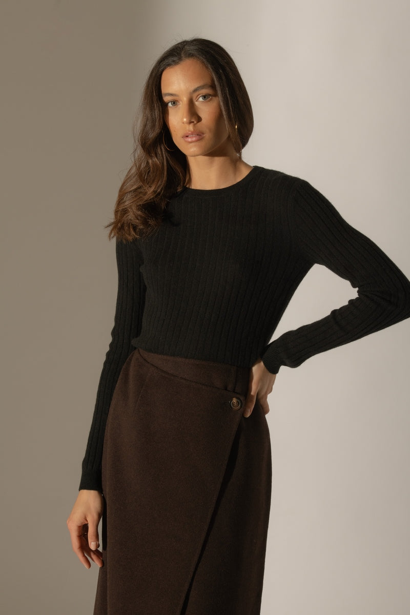 Crew Neck Jumper - Kylie - Black