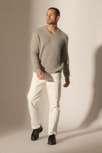 Jersey Cuello en V 4 Hilos - Enzo - Nube Chiné