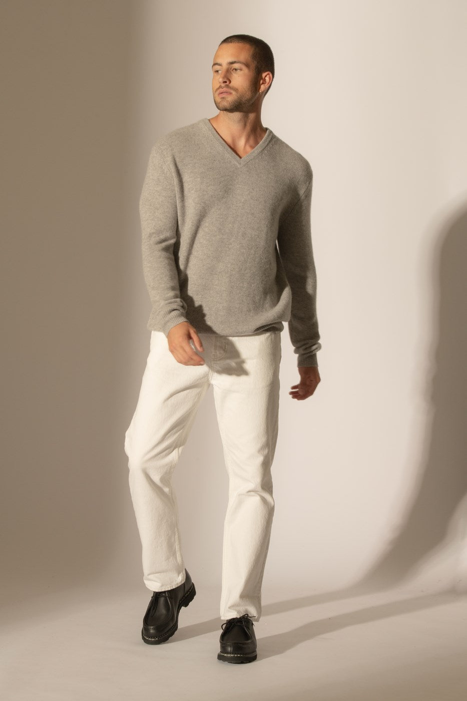 Jersey Cuello en V 4 Hilos - Enzo - Nube Chiné