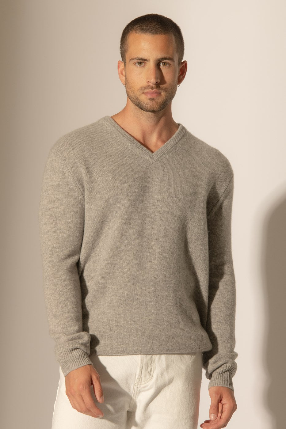 Jersey Cuello en V 4 Hilos - Enzo - Nube Chiné