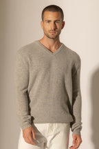 Jersey Cuello en V 4 Hilos - Enzo - Nube Chiné