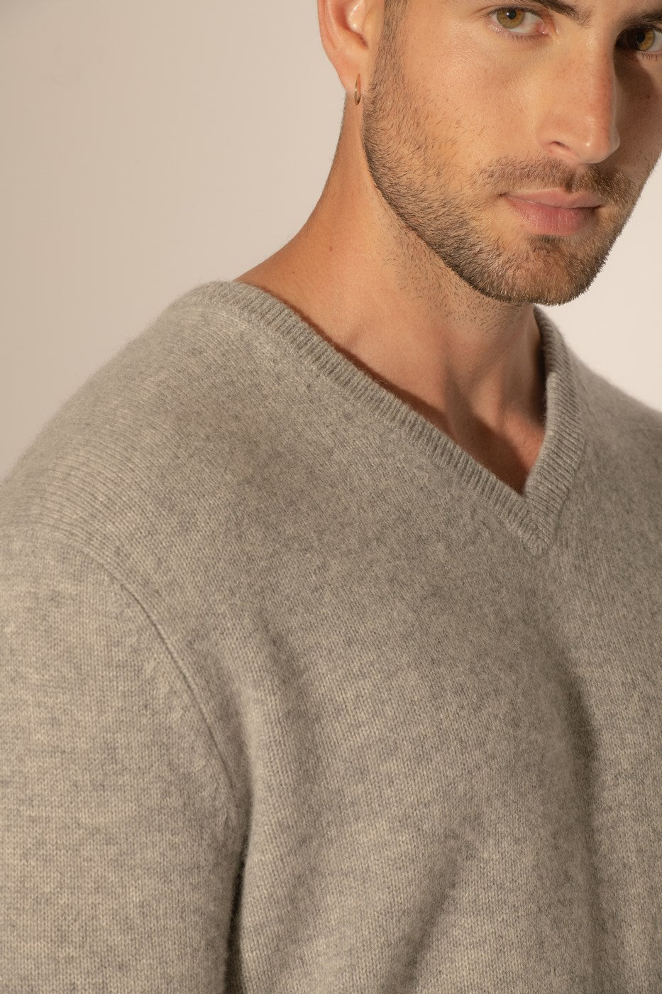 Jersey Cuello en V 4 Hilos - Enzo - Nube Chiné