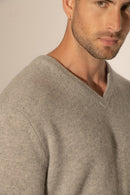 Pull Col V 4 Fils - Enzo - Nuage Chiné