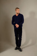 Pull Col V 4 Fils Enzo - Marine