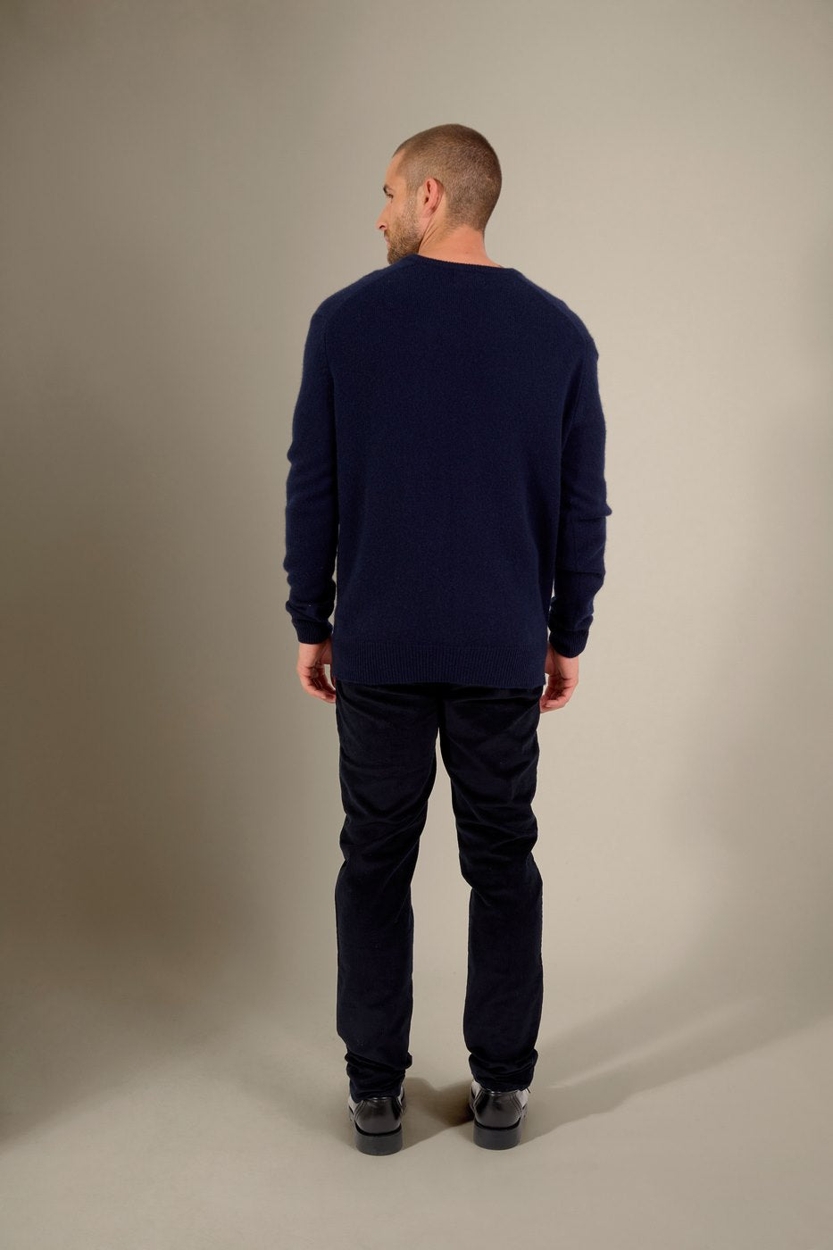 Pull Col V 4 Fils Enzo - Marine
