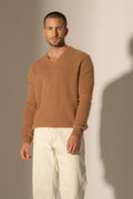 Jersey Cuello V 4 Hebras - Enzo - Avellana