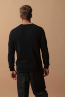 Pull Col V 4 Fils - Enzo - Noir