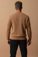 Pull Col Rond 4 Fils - Eden - Noisette