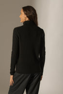 Suéter de cuello alto de 4 capas - Willow - Negro
