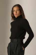 Pull Col Roulé 4 Fils - Willow - Noir
