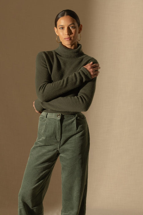 Pull Col Roulé 4 Fils - Willow - Kaki