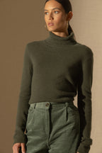 Pull Col Roulé 4Fils Willow - Kaki