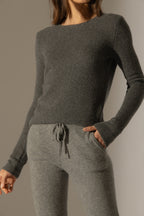 Pull Col Rond 4Fils Marya - Anthracite Chiné