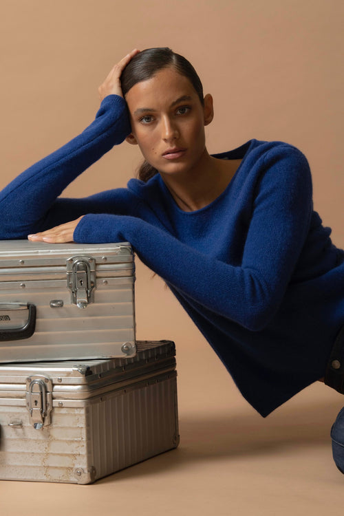 Pull Col Rond 4 Fils - Marya - Outremer