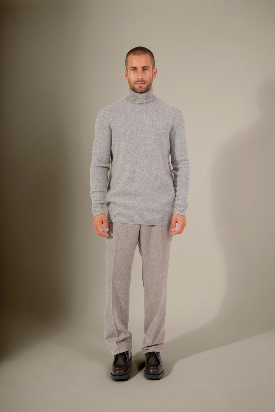 4-Ply Turtleneck Jumper - Marius - Cloudy Marl