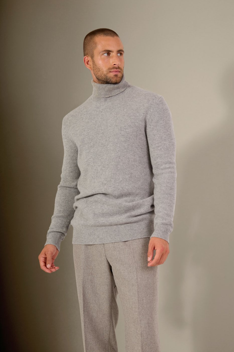 4-Ply Turtleneck Jumper - Marius - Cloudy Marl