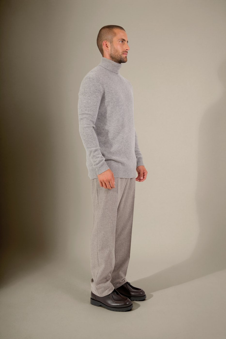 4-Ply Turtleneck Jumper - Marius - Cloudy Marl