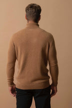 Pull Col Roulé 4 Fils Marius - Noisette