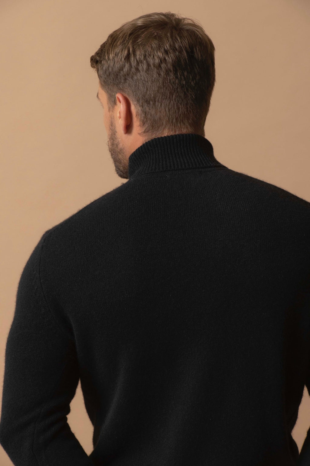 4-Ply Roll-Neck Jumper - Marius - Black