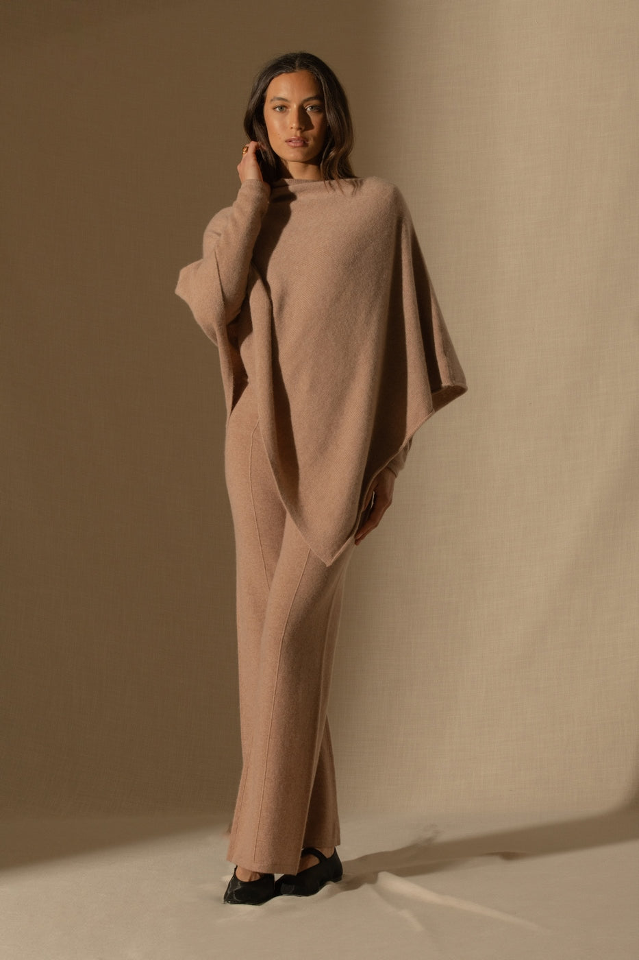 Poncho de 4 hilos - Georgia - Camel jaspeado