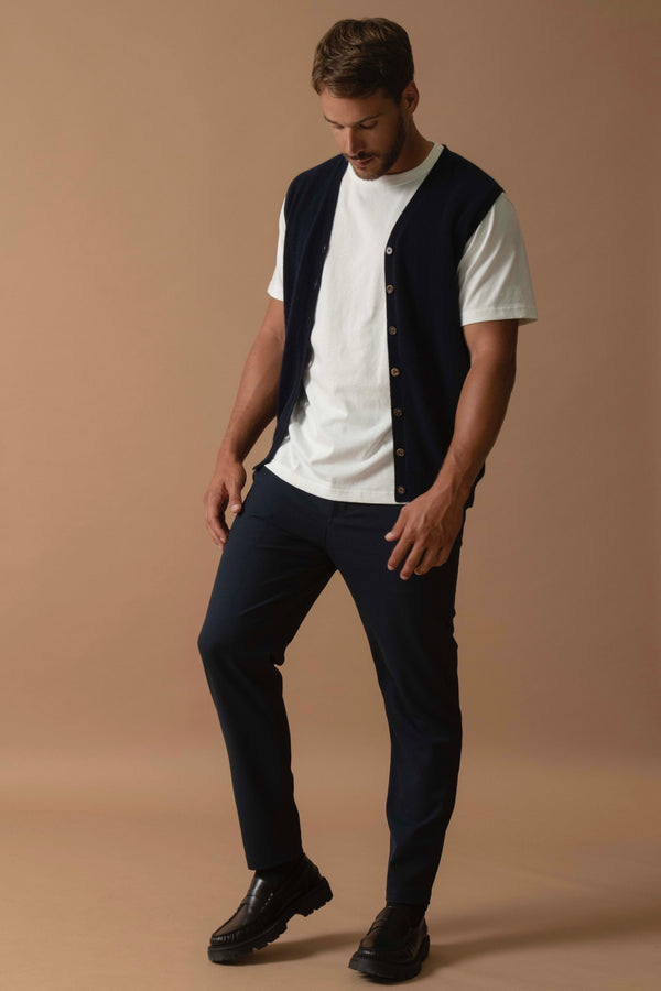 Mouwloos Vest Met V-Hals Arthur - Marine