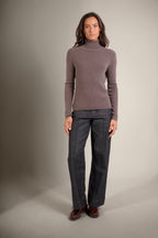 Pull Col Roulé Elly - Taupe Chiné