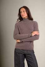Pull Col Roulé Elly - Taupe Chiné