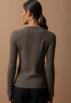 Pull Col Rond Kylie - Taupe Chiné