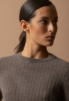 Pull Col Rond Kylie - Taupe Chiné
