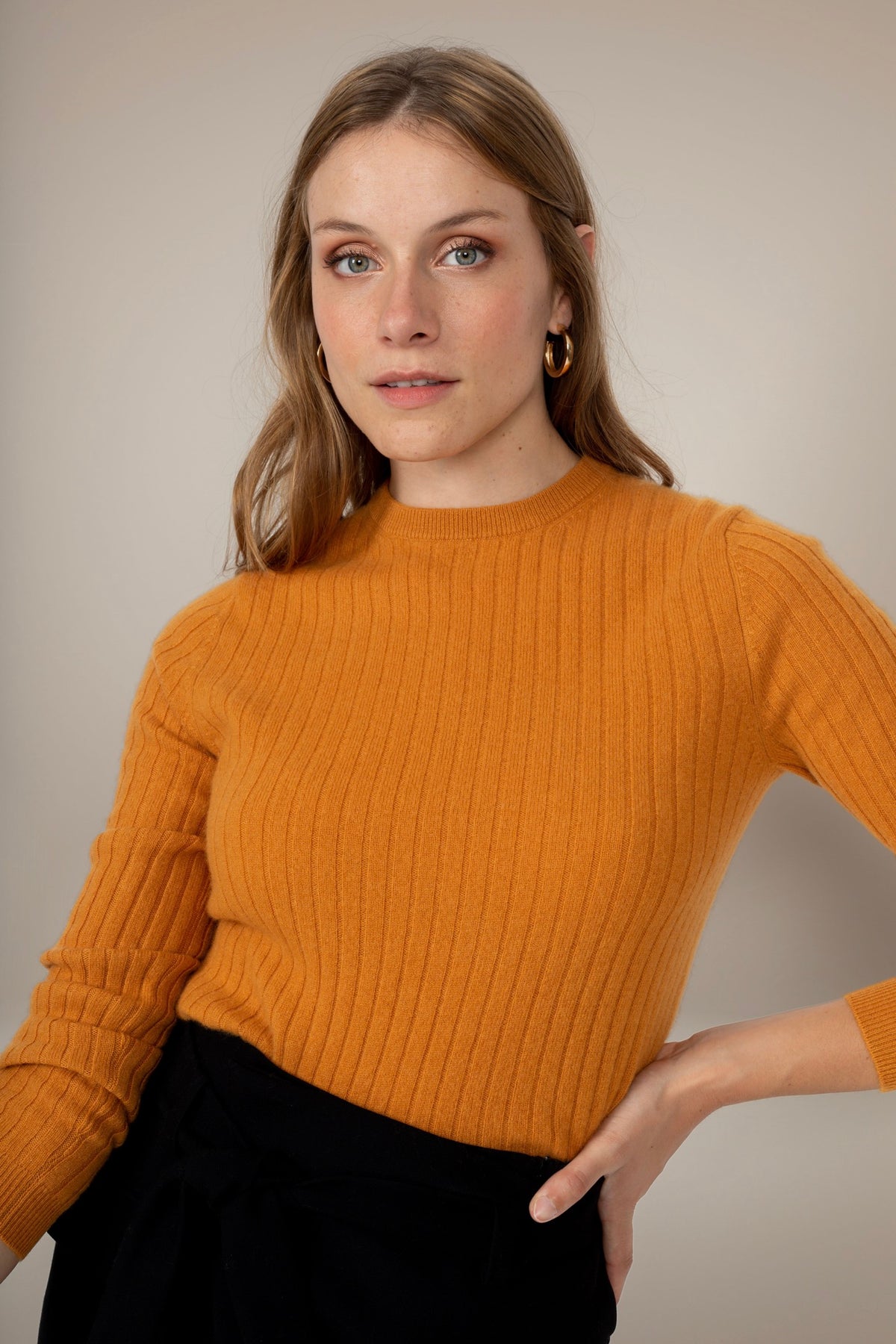 Pull Col Rond Kylie - Ocre