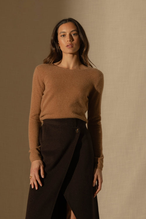 Pull Col Rond - Oprah - Noisette