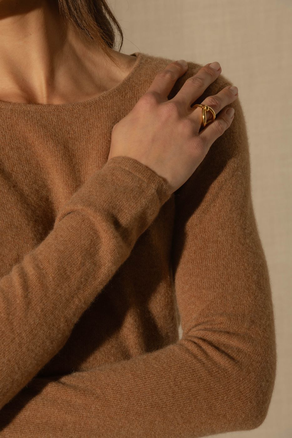 Pull Col Rond Oprah - Noisette